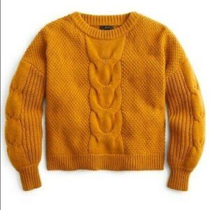 J. Crew Cable-knit balloon sleeve sweater NWOT S